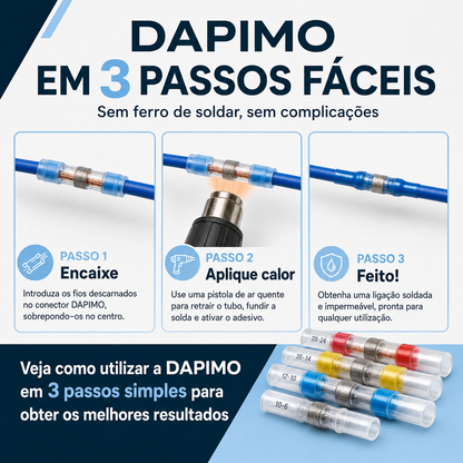 DAPIMO™ Conectores Termorretráteis com Solda Integrada — Kit de 300 Peças